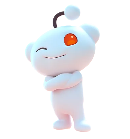 Full-body Snoo standing with arms crossed