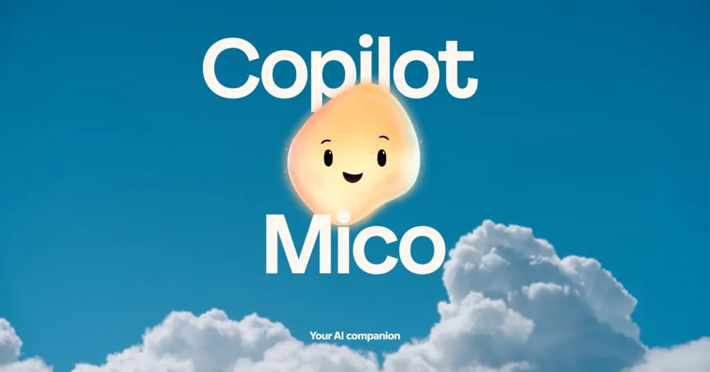 Mico shown prominently in a Copilot product announcement