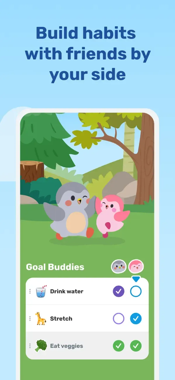Two Finch birbs completing habits together