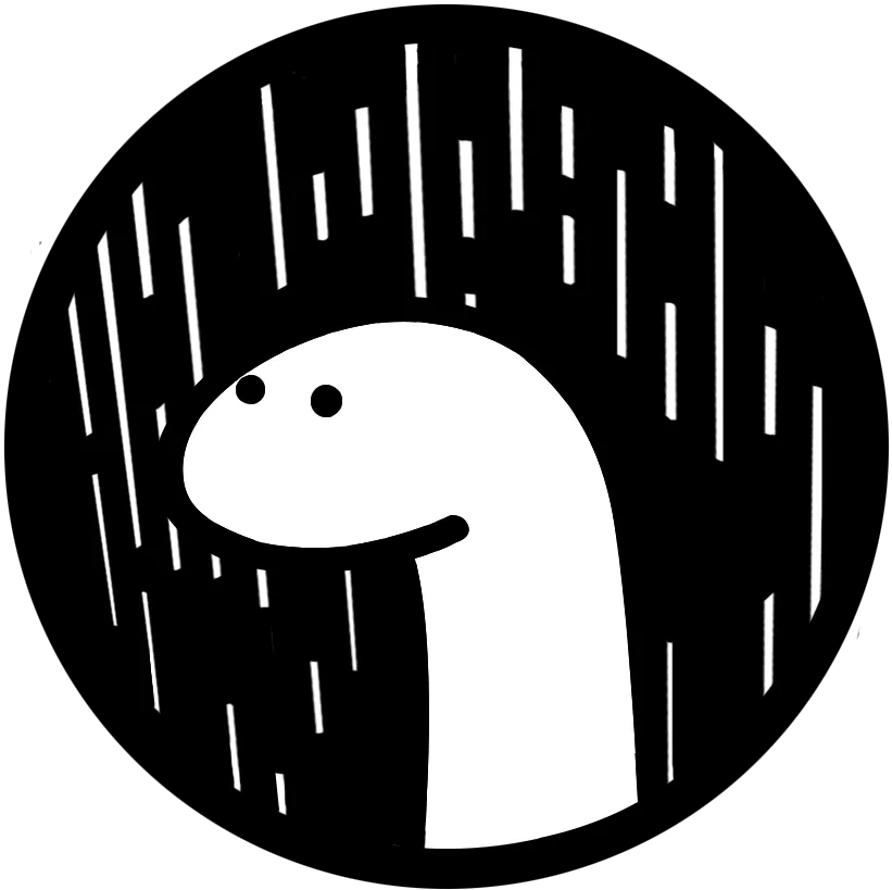 Deno's black-and-white dinosaur mascot standing in the rain