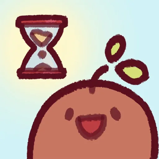 The bean character knitting inside Focus Friend