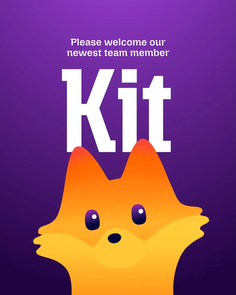 Kit filling an official Firefox launch poster