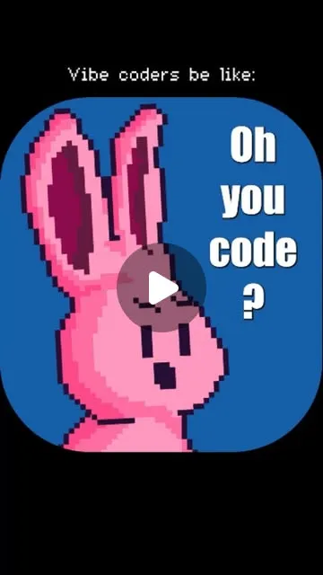 Large pink pixel-art CodeRabbit character in an official social campaign