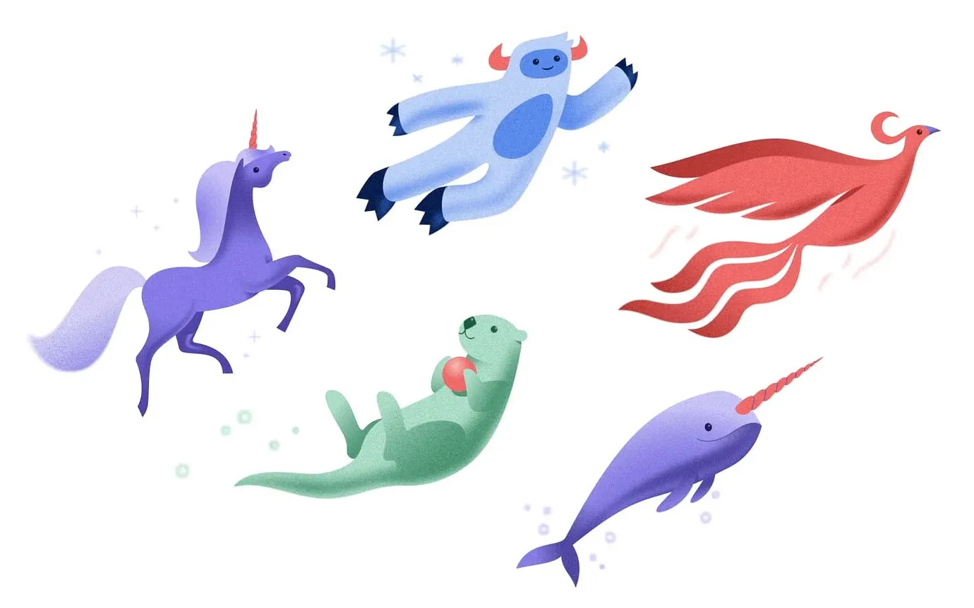 Asana celebration creatures displayed inside the task completion interface