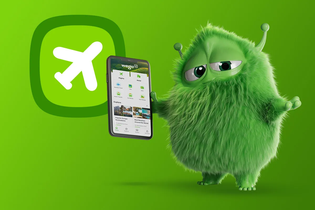 Weegio, Wego's fluffy blue travel mascot