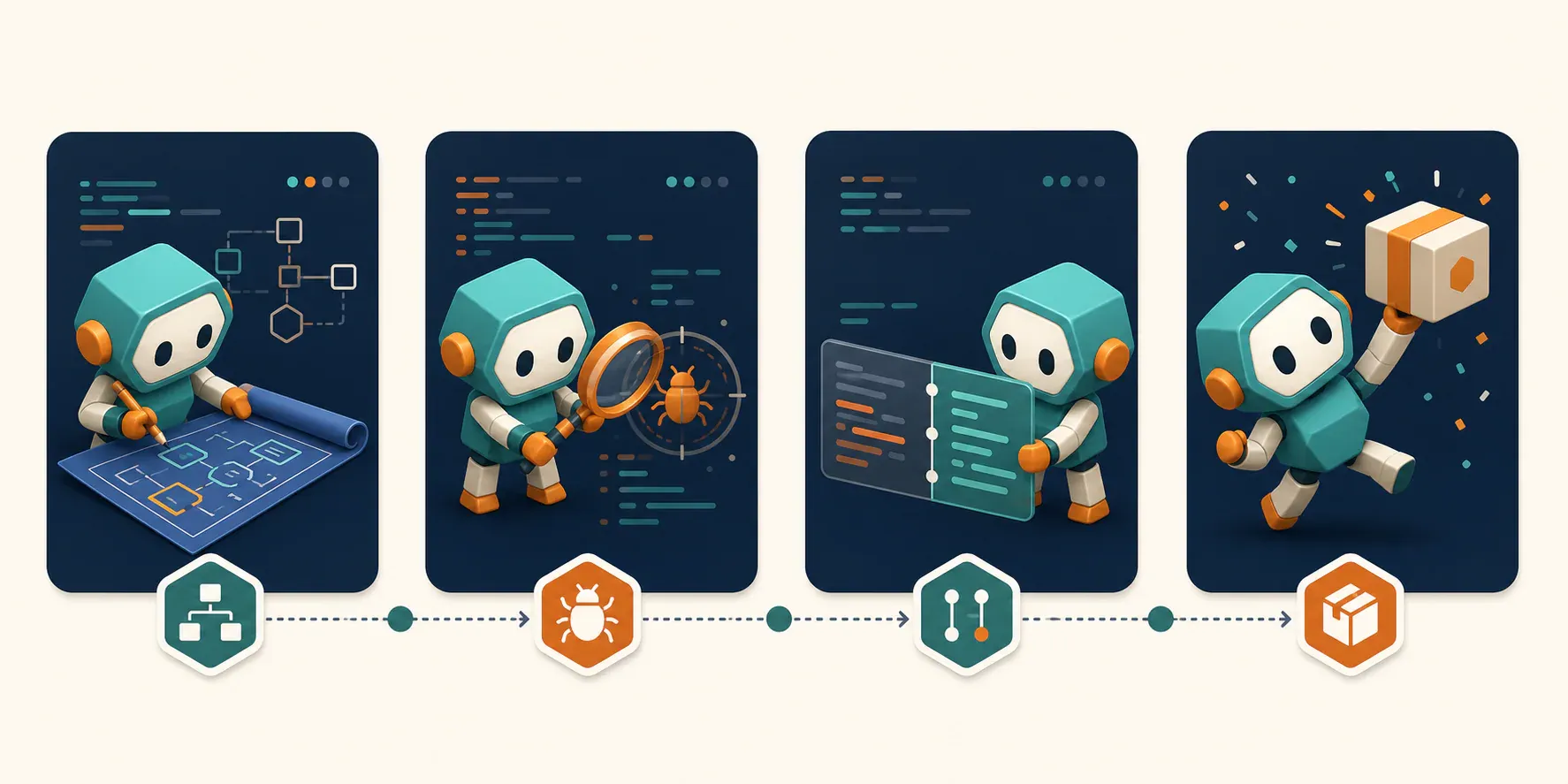 A reusable mascot and interface-specific poses generated by Codex through the svgapp MCP