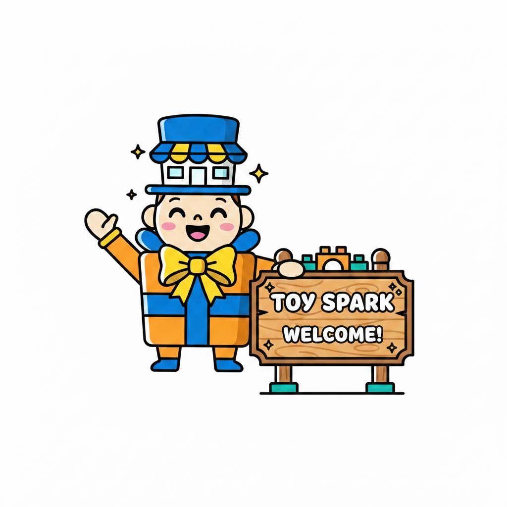 Toy Shop Spark Welcome sign